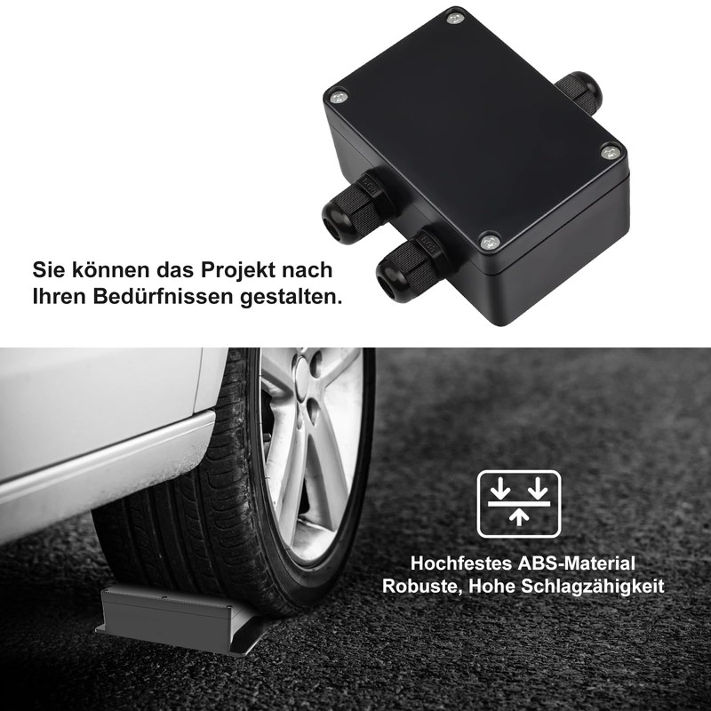 Therlan Junction Box Black Waterproof IP65, Electronic Housing Junction Box
