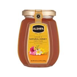 ALSHIFA Natural Honey 8.81oz (250g) | Pack of 1 | Raw & Pure Honey Unpasteurized | 100% Pure Wildflower Honey | No Added Sugar | Glass Bottle