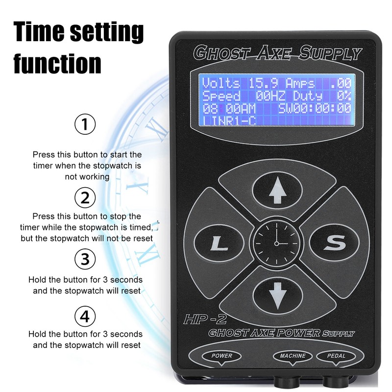Tattoo Power Supply LCD Screen 2 Pedal Modes Timing Good