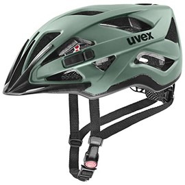 uvex active cc - Safe All-Round Helmet for Men and Women - Individual Size Adjustment - Expandable with LED Light - Moss Green-Black - 52-57 cm
