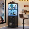 JKsmart Corner Bar Cabinet with LED Lights, 5-Tier Industrial Wine