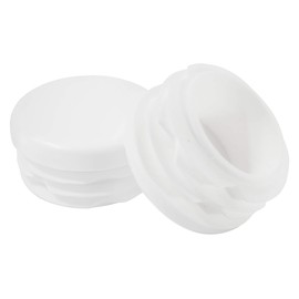 Prescott Plastics 1" Inch Round Plastic Plug Insert (50 Pack), White End Cap for Metal Tubing, Fence, Glide Insert for Pipe Post, Chairs and Furniture