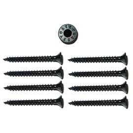 foto-kontor 8 Assy Countersunk Head Special Wood Screws 4 x 40 mm in Black Thread Asymmetric Speaker Screws