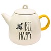Rae Dunn Magenta Ceramic Tea Pot/Server Inscribed: BEE HAPPY with