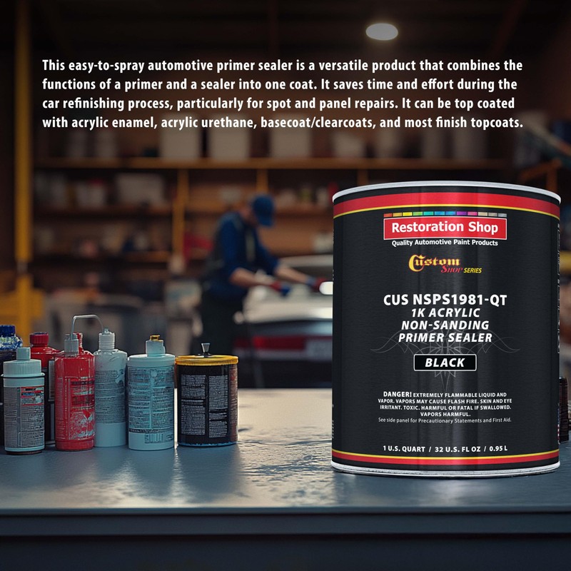 Custom Shop Premium 1K Acrylic Non-Sanding Primer Sealer Paint, Color
