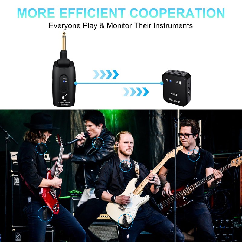 WENTELMUSIC A98T 2.4GHz Wireless in-Ear Monitor System – Low Latency,