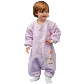 Baby Sleeping Bag Long-Sleeved Winter Child's Sleeping Bag, Dog Pattern, Baby Sleeping Suit with Feet, Cotton, Boy and Girl Unisex all-year-round Pyjamas