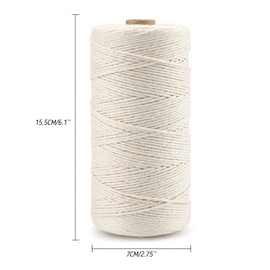 G2PLUS 300M Beige Gift String Twine, 1.5MM Cotton Wrapping Bakers String, 3Ply Butchers String, Handicrafts Decorative Cord Twine for DIY Gift Decorations