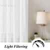 Bujasso White Linen Textured Semi Curtains 90 Inches Long Rod