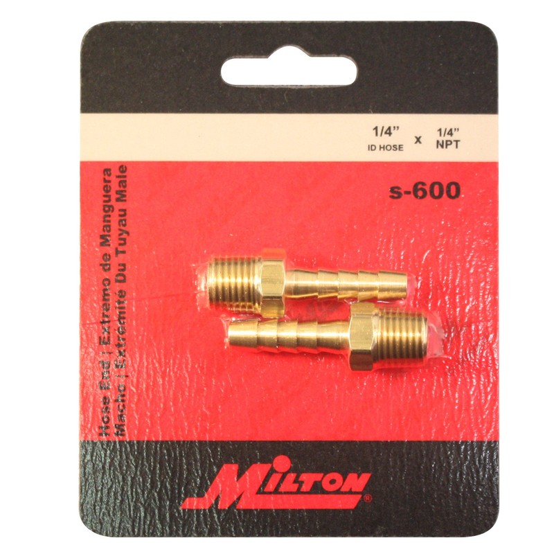 MILTON S-600 1/4"" MNPT 1/4"" ID Hose End Fitting -
