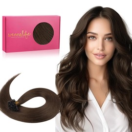 WENNALIFE Bonding Real Hair Extensions, 50 cm, 50 g, 50s Real Hair Extensions with Keratin Bondings, U-Tip Hair Extensions, Invisible Extensions Real Hair