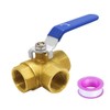 BesNPT 3 Way (L-Port) Brass Forged Ball Valve 1/2" G