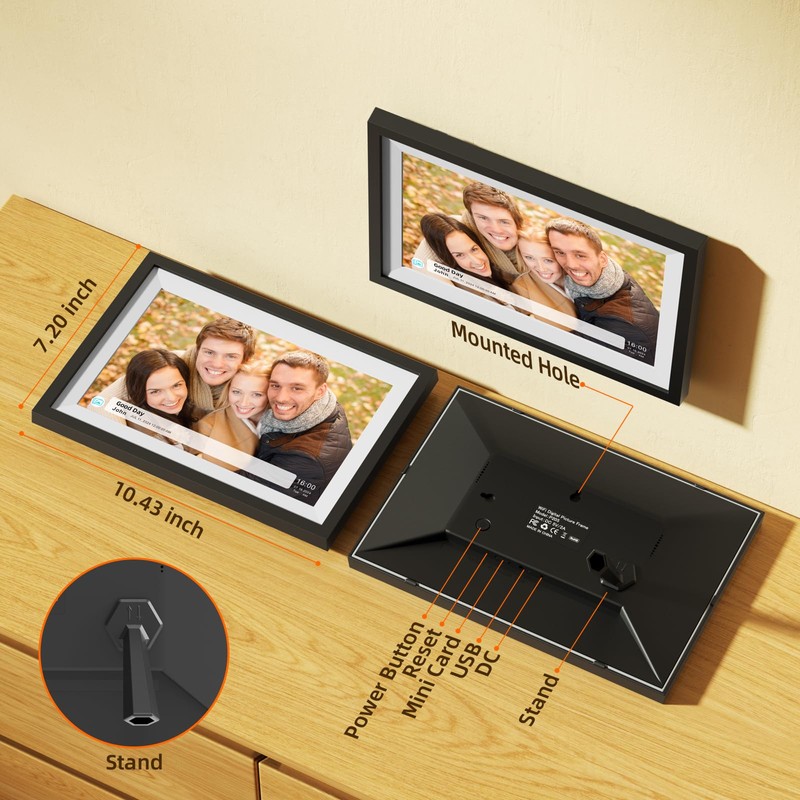 Digital Photo Frame,10.1 Inch Frameo Digital Picture Frame, 1280x800 IPS