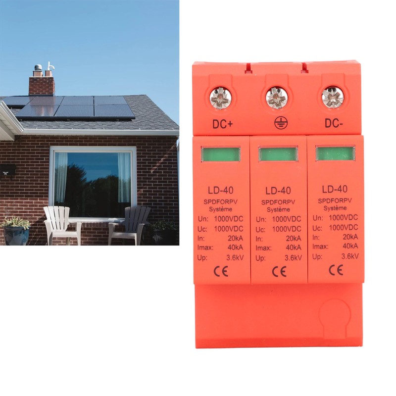 DC Surge Protector 3P DC Voltage Surge Arrester Photovoltaic Lightning