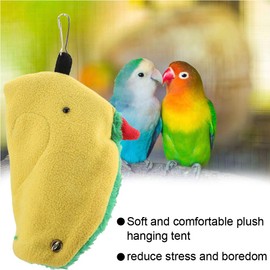 GOTOTOP Bird Hammock Bird Parrot Triangle Plush Hammock Cage Happy Tent Bed Hanging Cave Toy Bird Teepee Tent 5.5x3.9x7.1in