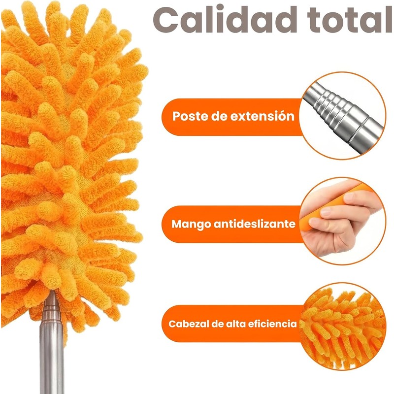 Timotech Set 2 Piezas Plumero de Microfibra con Mango Extensible,