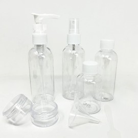 Travel Bottles, Plastic Bottles | Refillable Travel Containers | Reusable Anti Leak Clear Plastic Containers with Clear Toiletries Bag