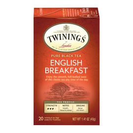 Twinings of London English Breakfast Black Tea, 20 ct