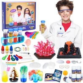 STEM Science Kits for Children - 56 Science Laboratory Experiments for Teenagers Age 8+ Volcano Crystal Wax Chemistry Projects, Toy Game for Boys & Girls Birthday Gifts