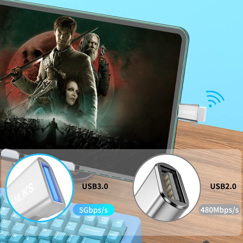 TRANLIKS USB to USB C Adapter, OTG Adapter from USB