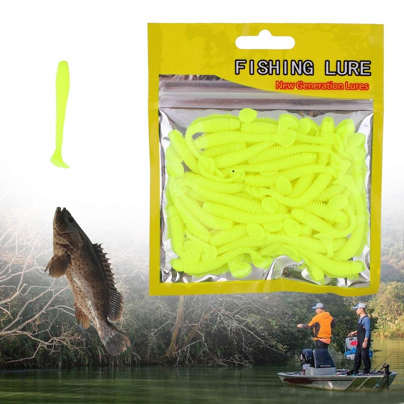 50 Pcs 5cm Soft Plastic Fishing Lures - T Tail