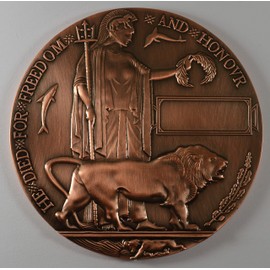 The Commemorative Coin Company Full Size Bronze Replica World War 1 Memorial/Death Plaque 'Dead Man's Penny' WW1 120mm