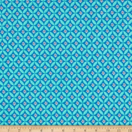 Riley Blake Stretch Jersey Knit Under the Canopy Circle Leaf Blue, Fabric by the Yard