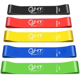 G5 HT SPORT Fitness Bands [Single or Set of 3 or 5 Pieces] Elastic Resistance Bands for Fitness Exercise, Pilates, Yoga, Rehab, Set of 5 Bands