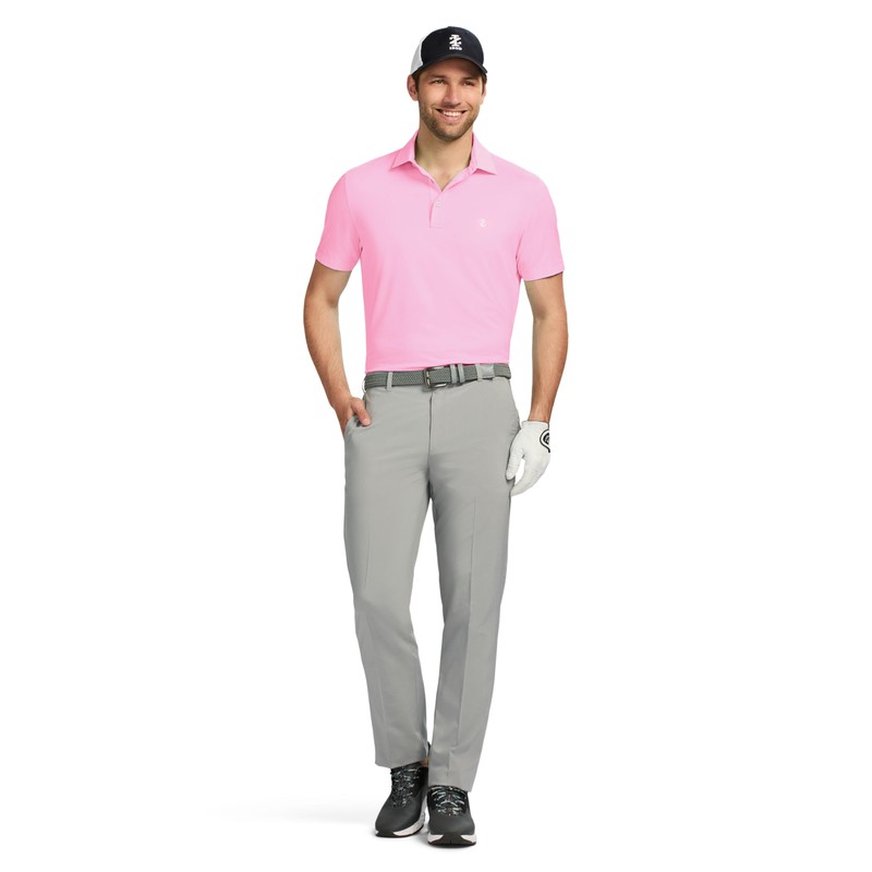 IZOD Men's Swingflex Performance Mesh Polo, Prism Pink