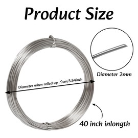 Aluminum Craft Wire, 33 Feet Bendable for Jewelry Making, Sculpting, Floral, Wreath, Crafting, Wire Wrapping, Beading Wire, Christmas Ornaments (Silver, 18 Gauge)