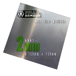Full Armour 2mm Aluminium Sheet Plate - Grade 6082 T6 (150mm x 150mm)