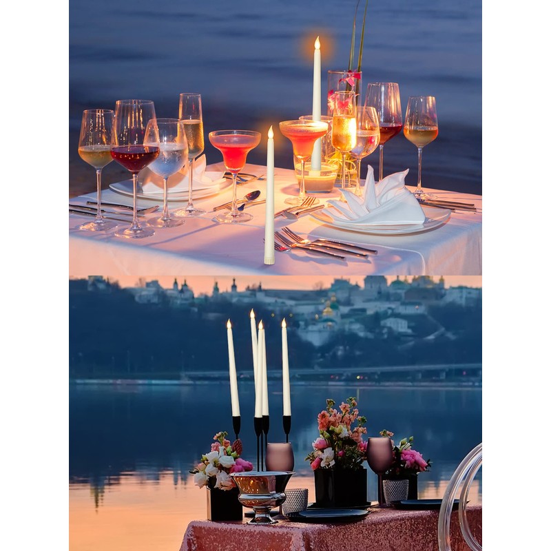 Funtery 48 Pcs Flameless LED Taper Candles 11 Inch Battery