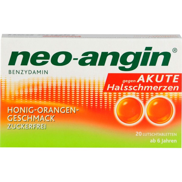 neo-angin Benzydamin Honig-Orangen-Geschmack Lutschtabletten, 20 pcs. Tablets