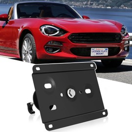 Tow Hook Adapater Do Drill Front License Plate Mounting Bracket Holder Compatible with 2016-up Fiat 124 Spider