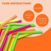 Jacent Flexible Disposable Drinking Straws, Bendable Plastic Neon Straws: 125