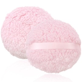 2PCS 6 inch Large Powder Puff,Velvet Dust Puff Ultra Soft Washable Large Round Velour Powder Puff, Soft Reusable Body Powder Applicator Face Powder Puffs for Loose Mineral Powder