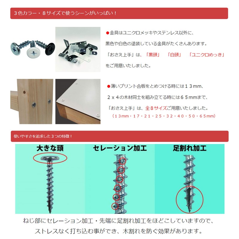 DAIDOHANT 10176829 Woodworking Screw Good (White Head) (Nominal Diameter d)