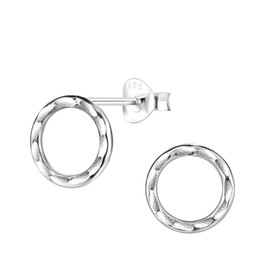 Frieda + Paul Circle Geo Basic Women's Girls Stud Earrings 925 Sterling Silver Tarnish-Resistant Jewellery Box, Sterling Silver