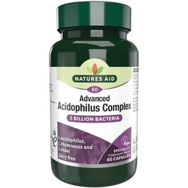 Natures Aid Acidophilus Complex, 5 Billion Bacteria, 180 Capsules (Lactobacillus Acidophilus, Lactobacillus Rhamnosus, Lactobacillus Casei, Good Bacteria, Shelf Stable, Vegan Society Approved)