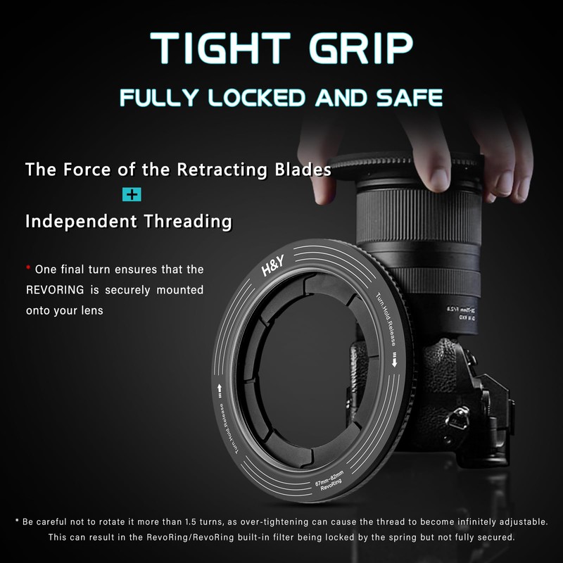 H&Y Step-Up Rings Adapter Variable Step Up Ring Lens Filter