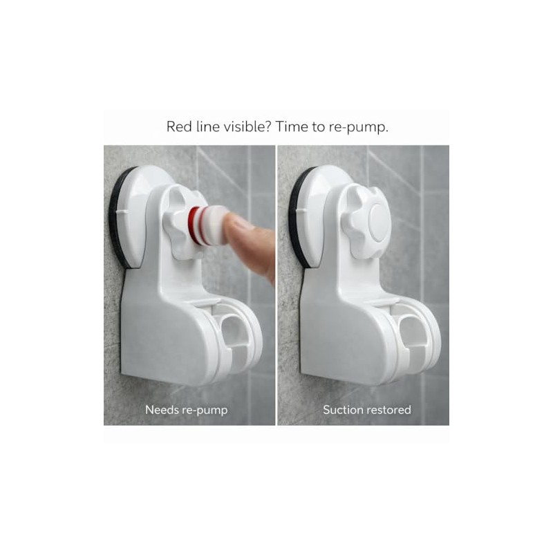 Pump&fix 45 Degrees Adjustable Handheld Shower Head Holder Suction Cup