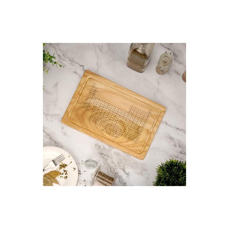 Periodic Table Wooden Chopping Board Baker Chef Cook Novelty Gift