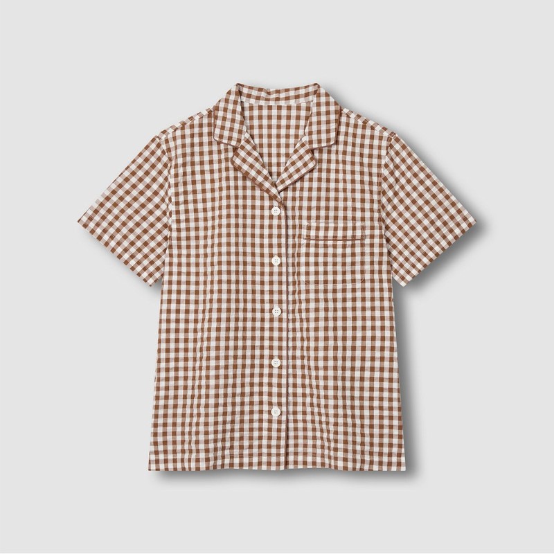JAJU [JAJU] Women's Seersucker 5-part Pajama Set_Light Brown
