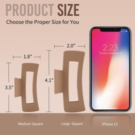 QAIMER QAIMER hair claw clips for women thick hair, 4.1 inch matt coated hair clips women for thick & thin hairs, 4PCS