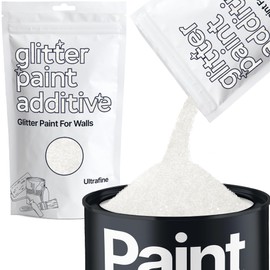 White Iridescent Glitter Paint Additive for Walls Ultrafine 100g / 3.5oz | Glitter Additive Sparkle for Interior & Exterior Wall Paint, Furniture, Varnish | Hemway
