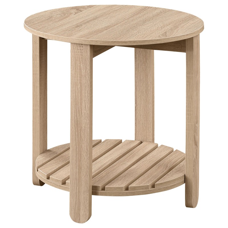Coaster Fowler 1-shelf Round Engineered Wood End Table Natural