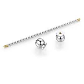 HONEY BEAR Set of 3 men's collar pins, suit shirt, collar pin, collar pins, bar, tie knot, bar for wedding gift, silver cone, reusable, Stainless Steel, No Gemstone