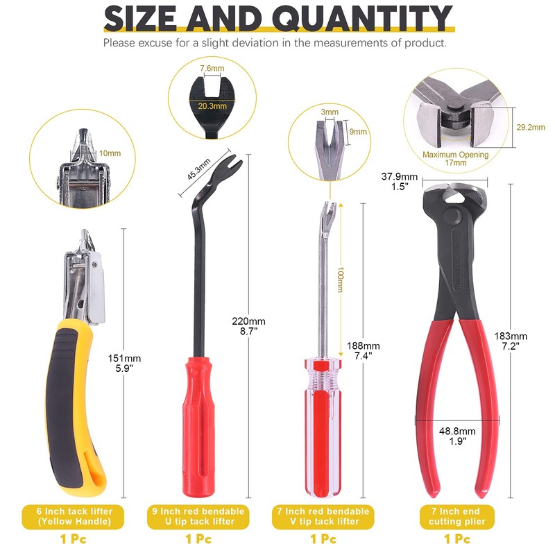 Mardatt 4Pcs Nail Puller and Staple Remover Tool Set, 7"