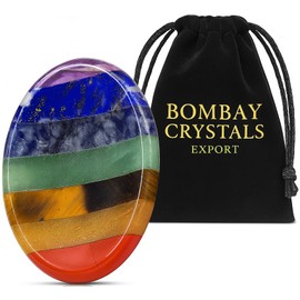 7 Chakra worrystone for Anxiety Relief,Natural Healing Crystal Thumb Stone for Meditation,Energy Balancing,Reiki,Pocket Stone,Spritual Gift for Women and Men