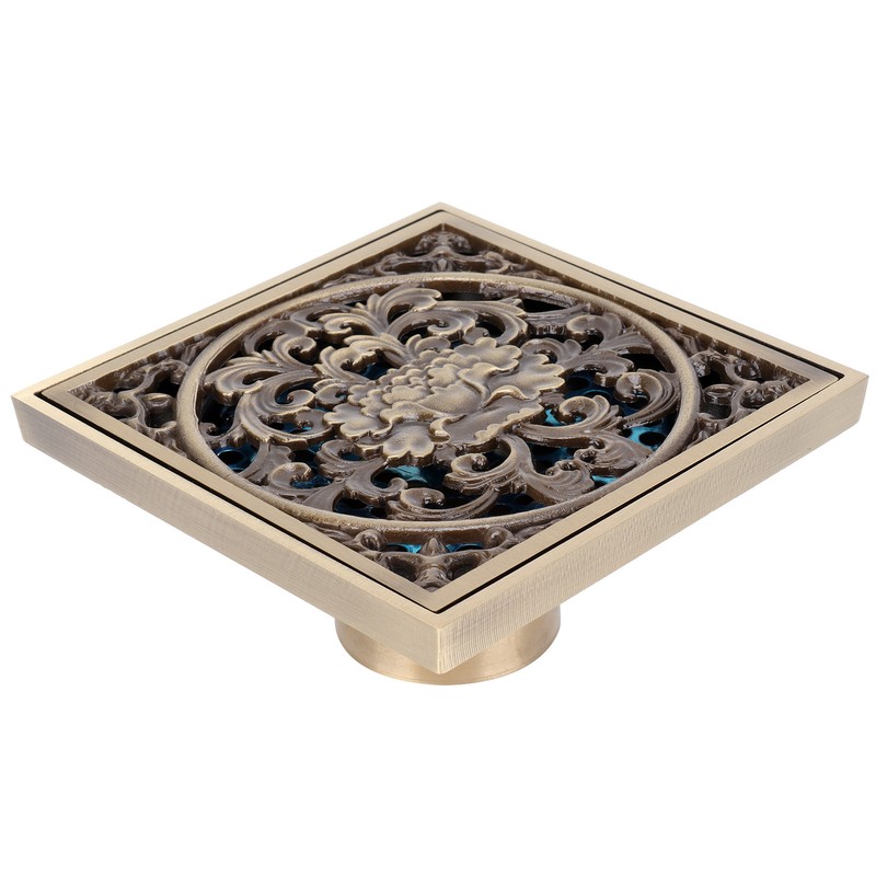 10x10cm Floor Drain Antique Copper Anti Odor Bathroom Floor Drainer